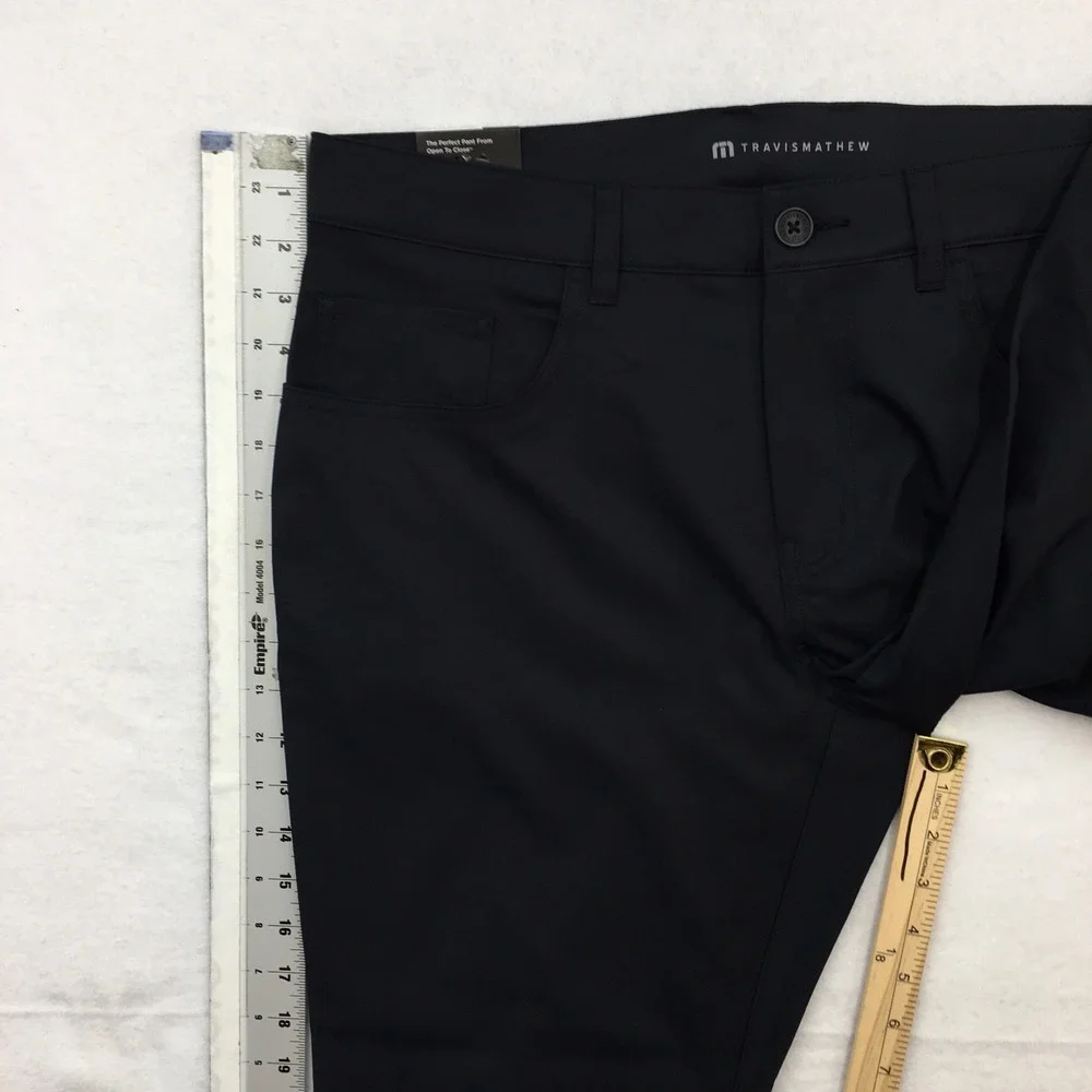 NEW! Travis Mathew Mens Open To Close 2.0 Standard Fit Black Golf Pants 34x32